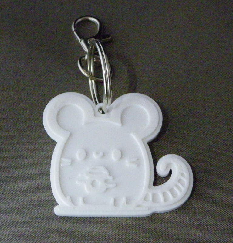 (image for) 3D Prints - Muis Sleutelhanger 3 - Wit (White)