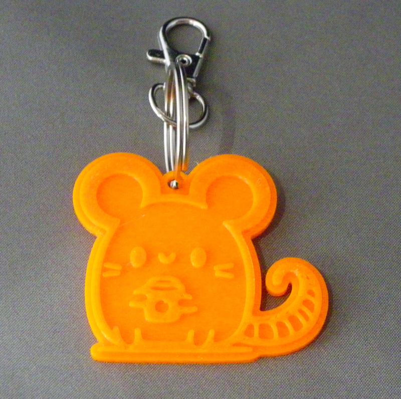 (image for) 3D Prints - Muis Sleutelhanger 3 - Zonnig Oranje (Sunny Orange)
