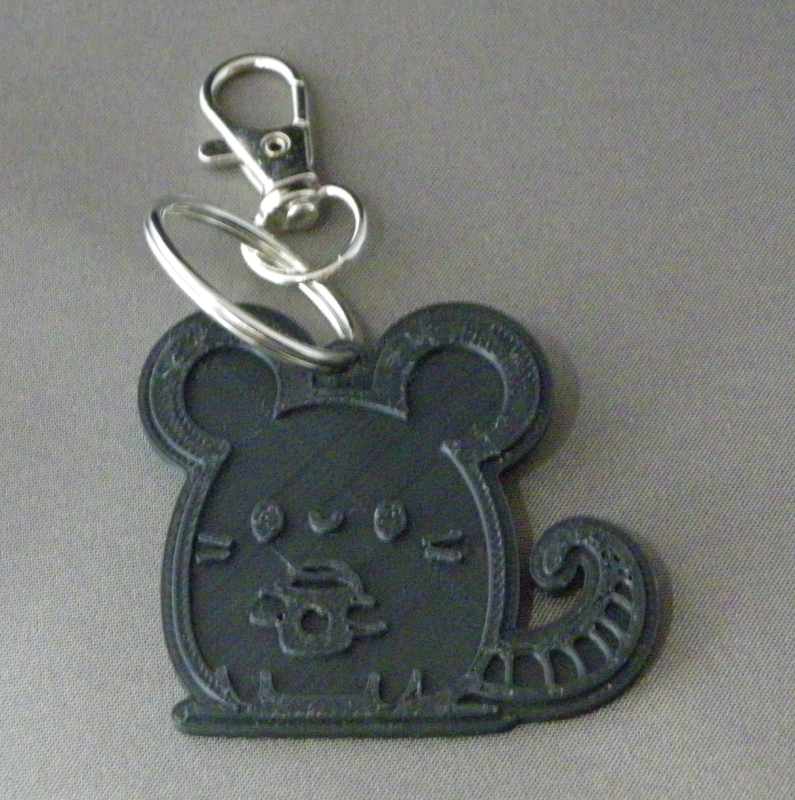 (image for) 3D Prints - Muis Sleutelhanger 3 - Zwart (Black)