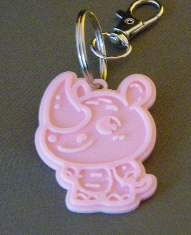 (image for) 3D Prints - Neushoorn Sleutelhanger 1 - Kersenroze (Sakura Pink)