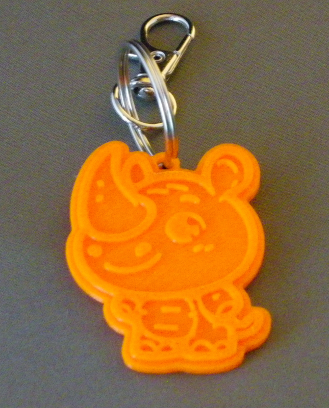 (image for) 3D Prints - Neushoorn Sleutelhanger 1 - Zonnig Oranje (Sunny Orange)