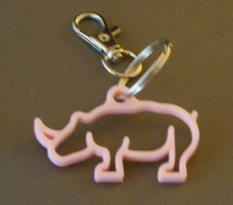 (image for) 3D Prints - Neushoorn Sleutelhanger 4 - Kersenroze (Sakura Pink)
