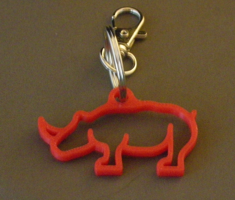 (image for) 3D Prints - Neushoorn Sleutelhanger 4 - Rood (Red)