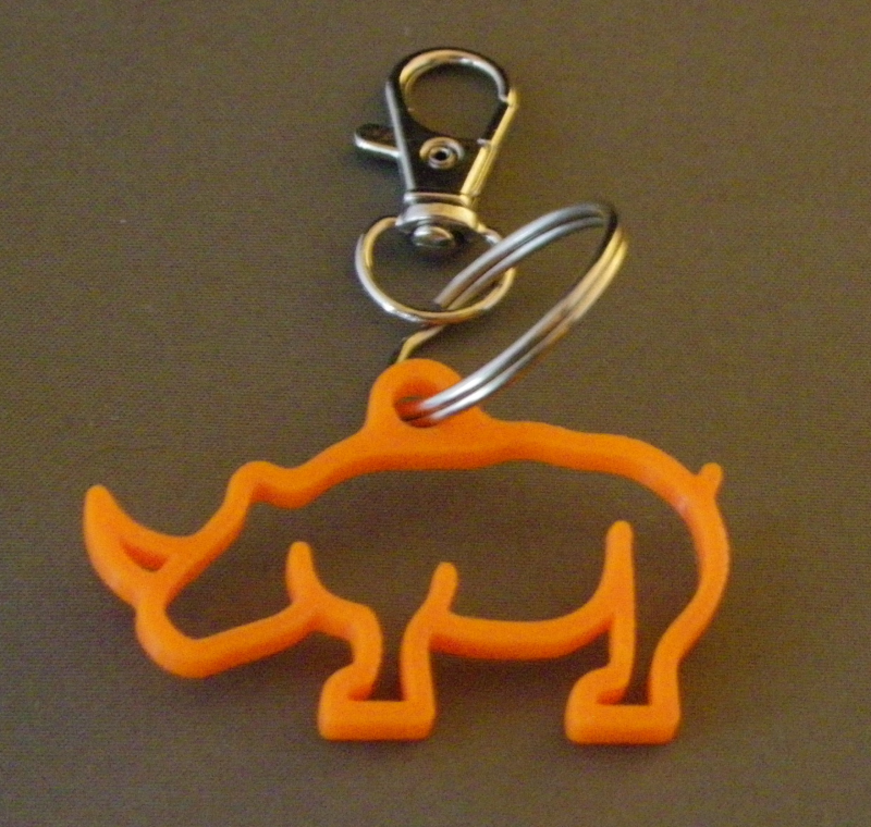 (image for) 3D Prints - Neushoorn Sleutelhanger 4 - Zonnig Oranje (Sunny Orange)