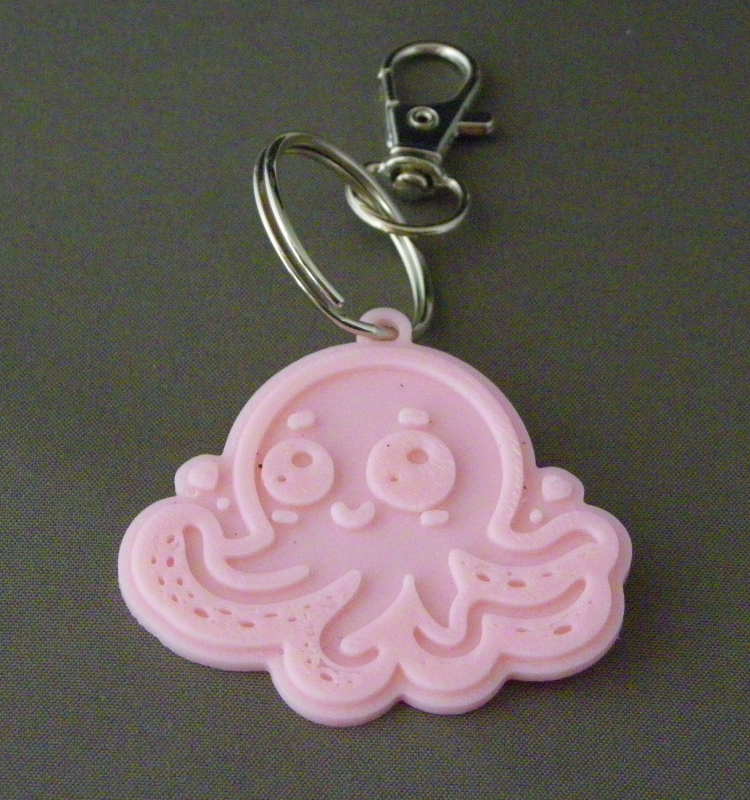 (image for) 3D Prints - Octopus Sleutelhanger 1 - Kersenroze (Sakura Pink)
