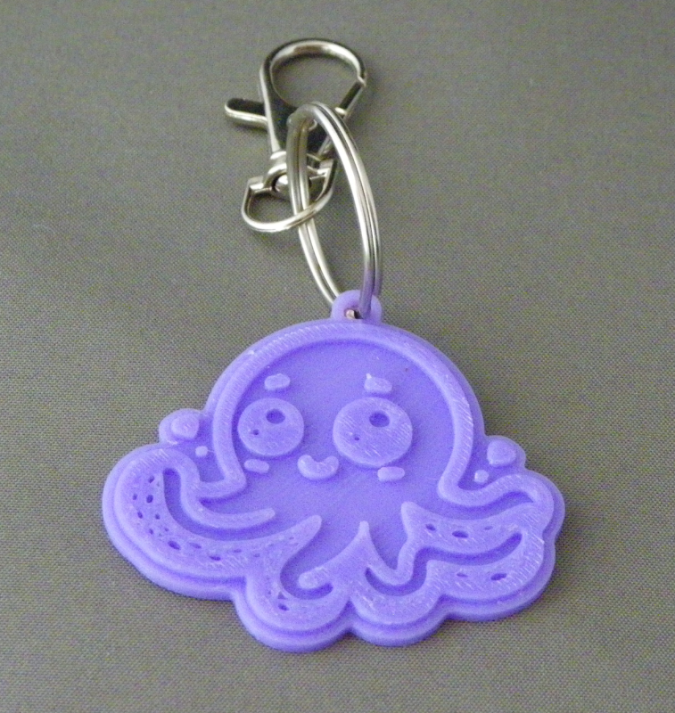 (image for) 3D Prints - Octopus Sleutelhanger 1 - Paars (Purple)