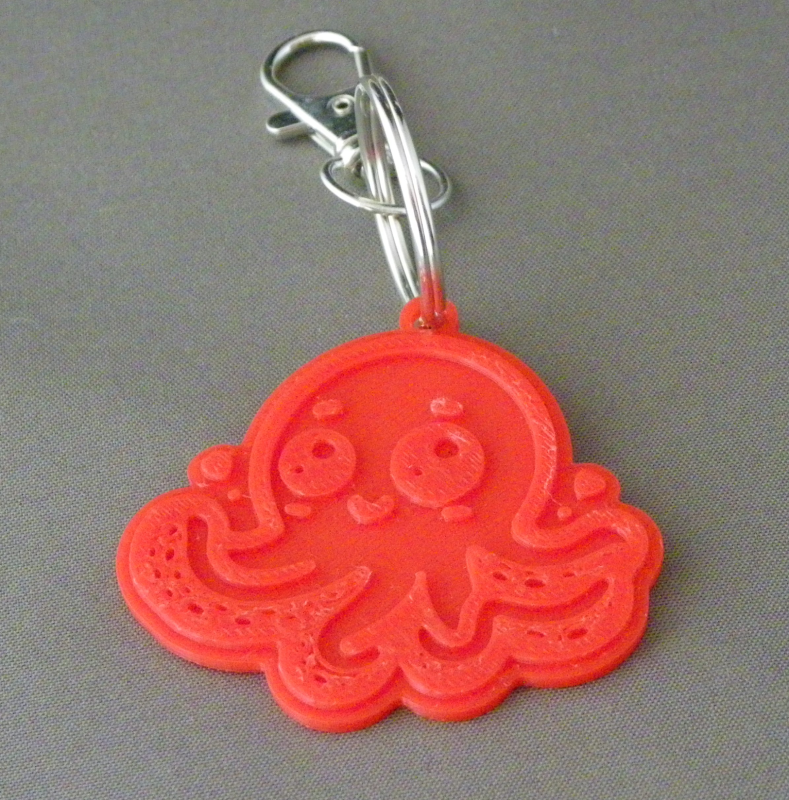 (image for) 3D Prints - Octopus Sleutelhanger 1 - Rood (Red)