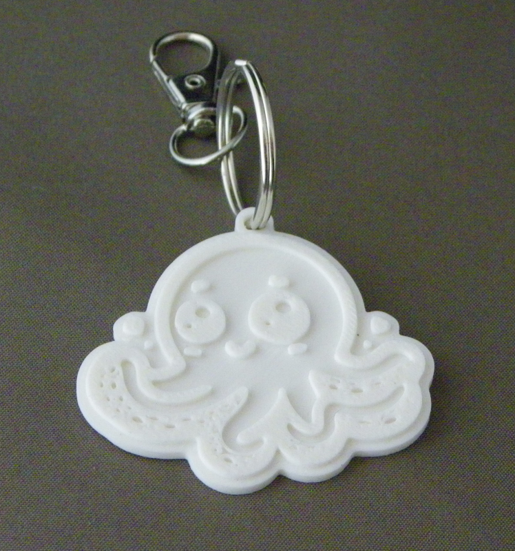 (image for) 3D Prints - Octopus Sleutelhanger 1 - Wit (White)