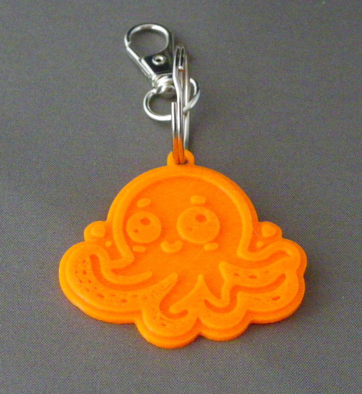 (image for) 3D Prints - Octopus Sleutelhanger 1 - Zonnig Oranje (Sunny Orange)