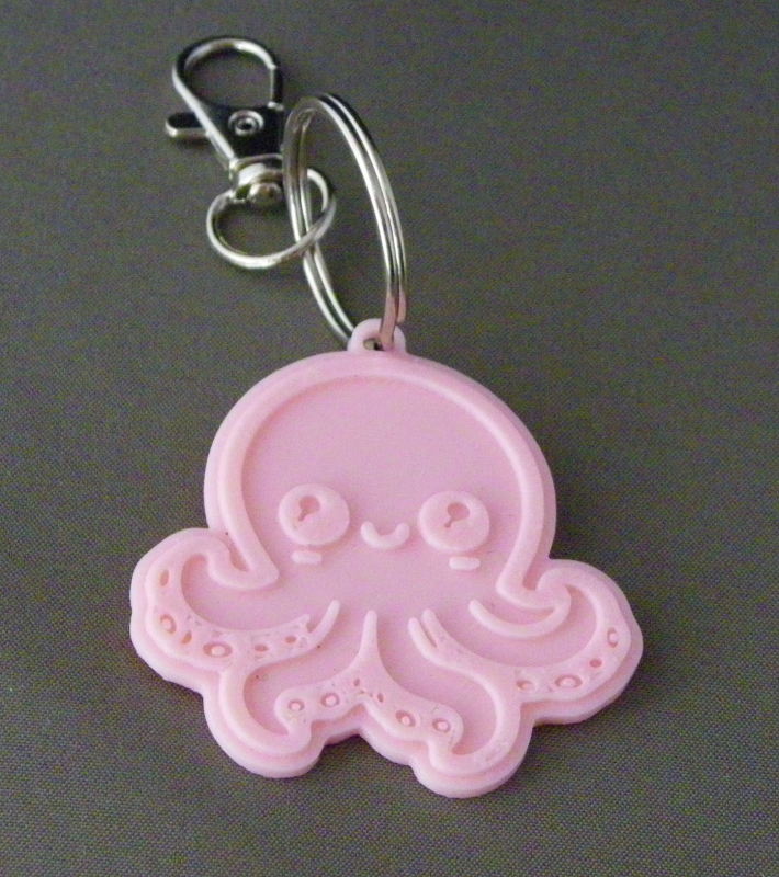 (image for) 3D Prints - Octopus Sleutelhanger 2 - Kersenroze (Sakura Pink)