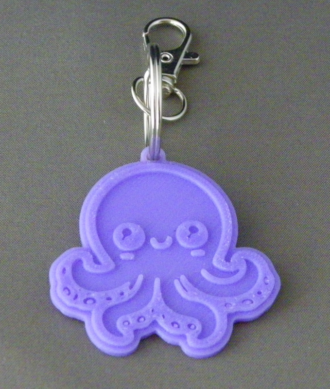 (image for) 3D Prints - Octopus Sleutelhanger 2 - Paars (Purple)