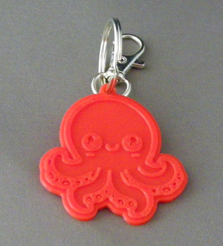 (image for) 3D Prints - Octopus Sleutelhanger 2 - Rood (Red)