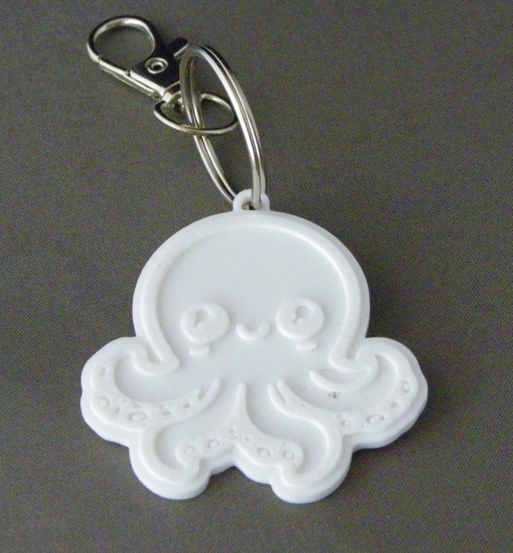 (image for) 3D Prints - Octopus Sleutelhanger 2 - Wit (White)