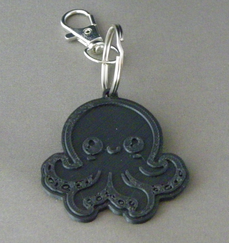 (image for) 3D Prints - Octopus Sleutelhanger 2 - Zwart (Black)