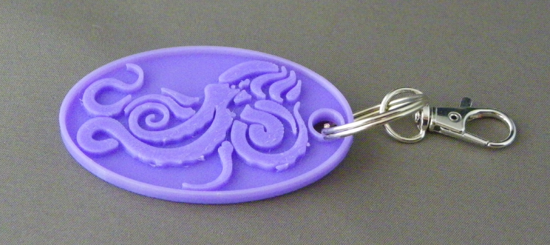 (image for) 3D Prints - Octopus Sleutelhanger 3 - Paars (Purple)