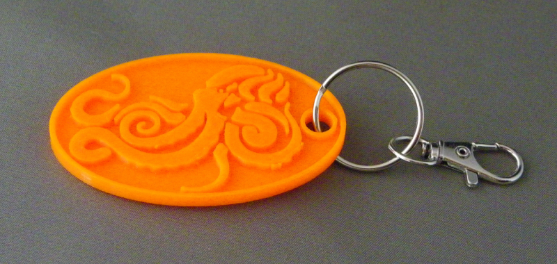 (image for) 3D Prints - Octopus Sleutelhanger 3 - Zonnig Oranje (Sunny Orange)