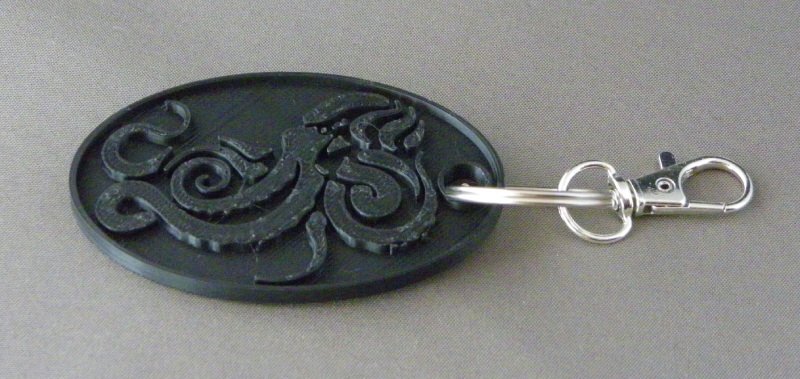 (image for) 3D Prints - Octopus Sleutelhanger 3 - Zwart (Black)