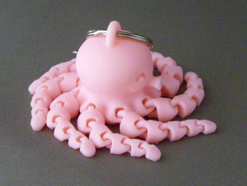 (image for) 3D Prints - Octopus Sleutelhanger 4 - Kersenroze (Sakura Pink)
