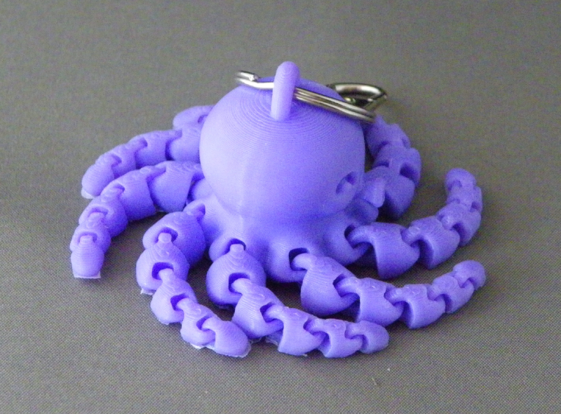 (image for) 3D Prints - Octopus Sleutelhanger 4 - Paars (Purple)