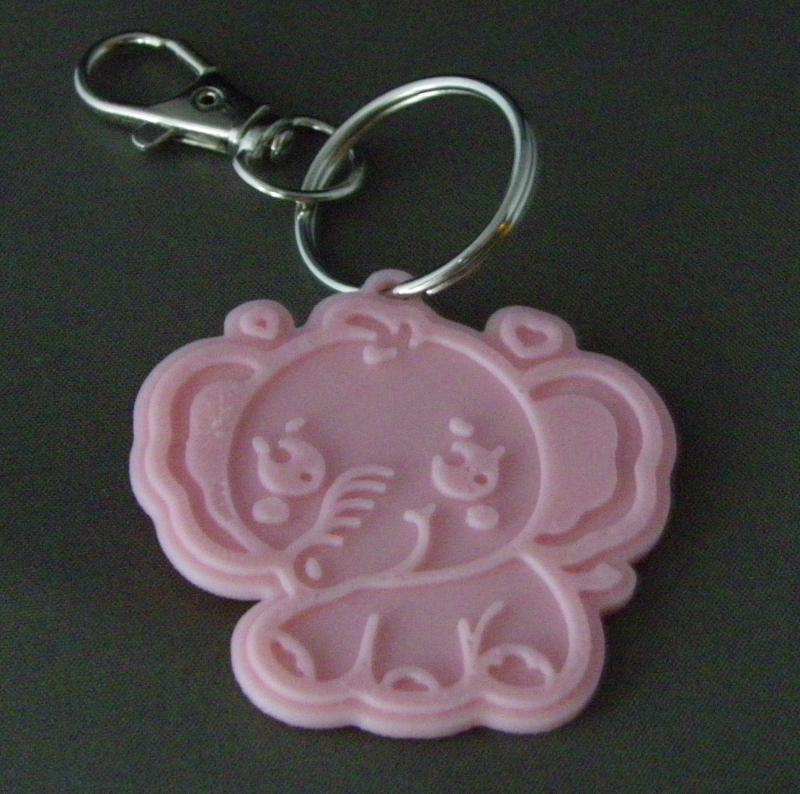 (image for) 3D Prints - Olifant Sleutelhanger 2 - Kersenroze (Sakura Pink)