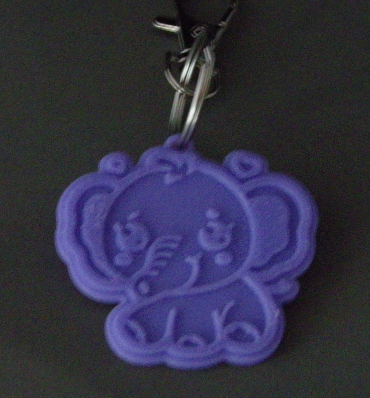 (image for) 3D Prints - Olifant Sleutelhanger 2 - Paars (Purple)