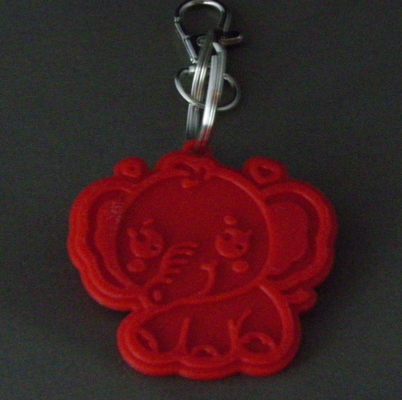 (image for) 3D Prints - Olifant Sleutelhanger 2 - Rood (Red)