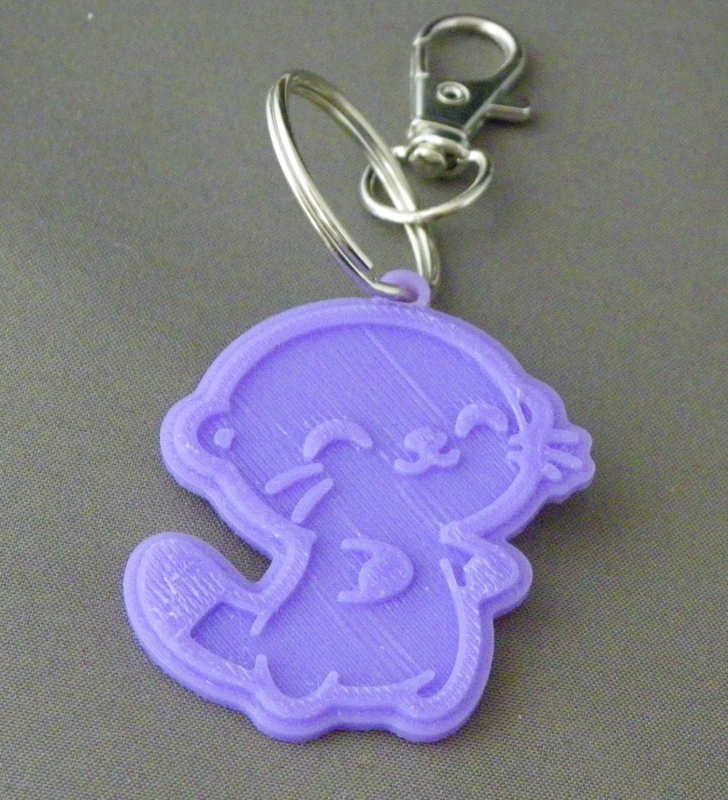 (image for) 3D Prints - Otter Sleutelhanger 1 - Paars (Purple)