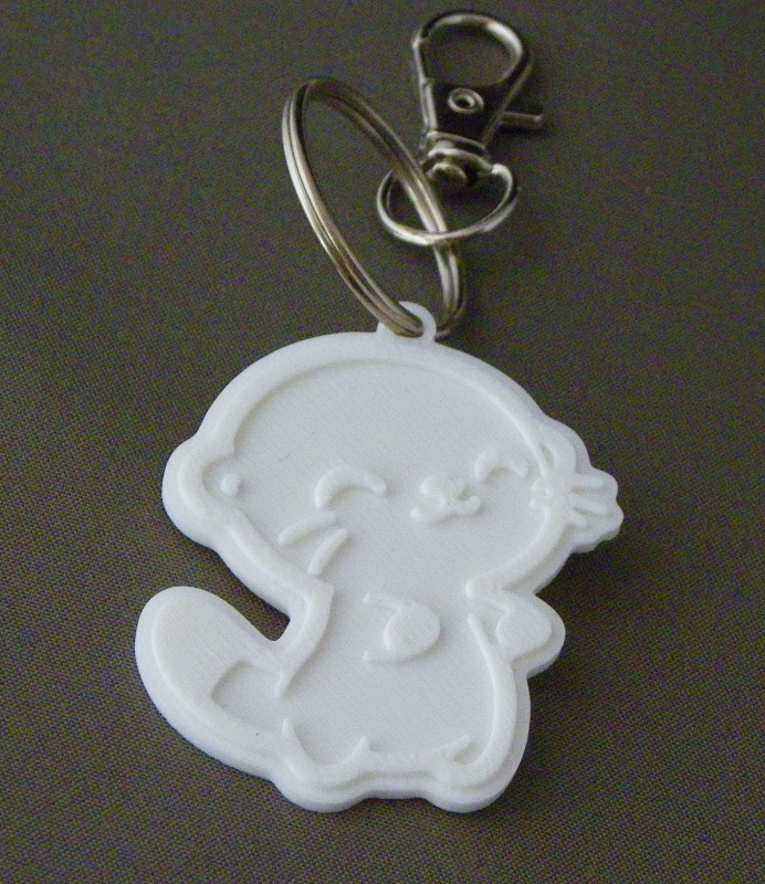 (image for) 3D Prints - Otter Sleutelhanger 1 - Wit (White)