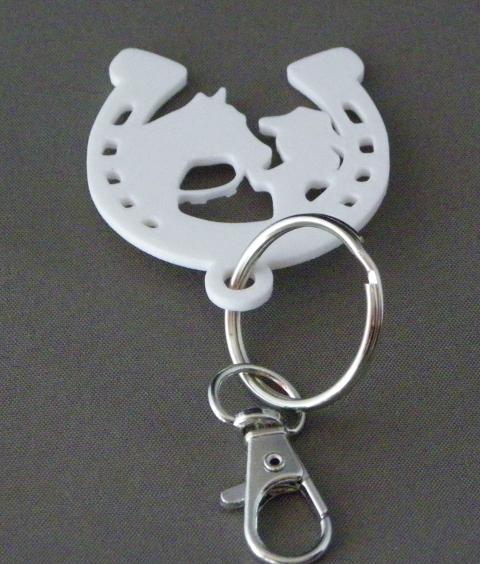 (image for) 3D Prints - Paard Sleutelhanger 3 - Wit (White)