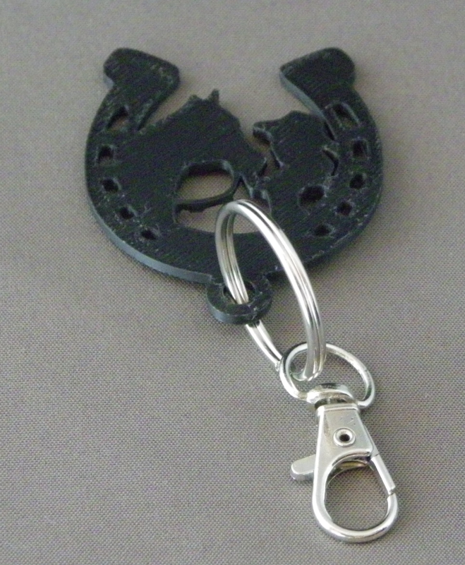 (image for) 3D Prints - Paard Sleutelhanger 3 - Zwart (Black)