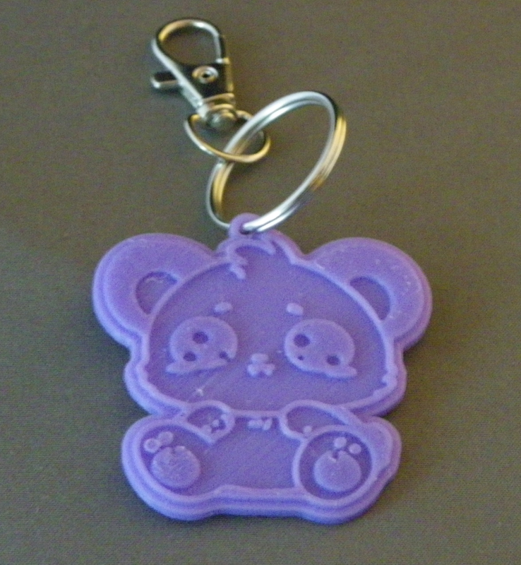 (image for) 3D Prints - Panda Sleutelhanger 1 - Paars (Purple)
