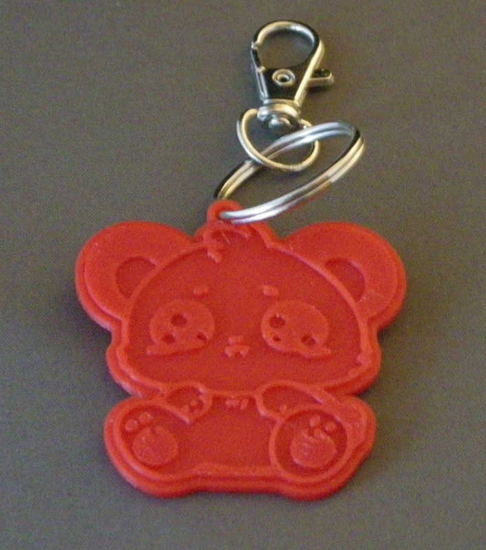 (image for) 3D Prints - Panda Sleutelhanger 1 - Rood (Red)