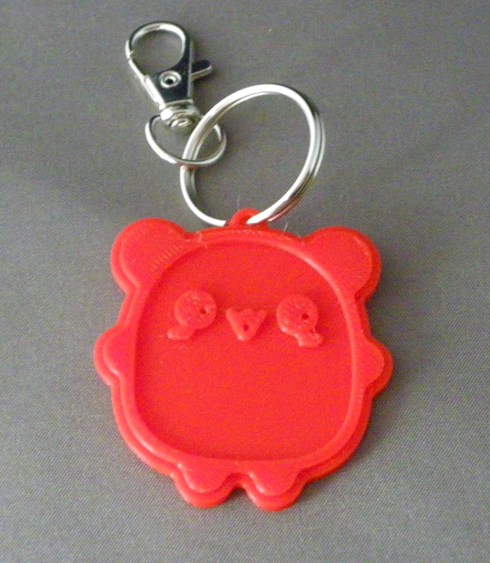 (image for) 3D Prints - Panda Sleutelhanger 2 - Rood (Red)