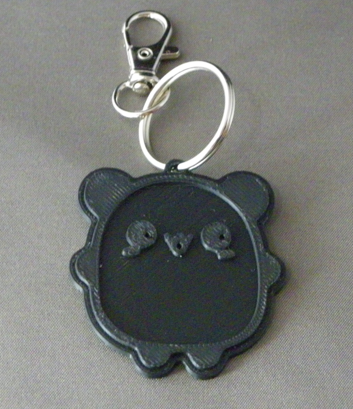 (image for) 3D Prints - Panda Sleutelhanger 2 - Zwart (Black)