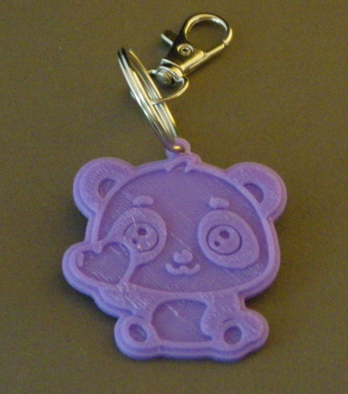 (image for) 3D Prints - Panda Sleutelhanger 3 - Paars (Purple)