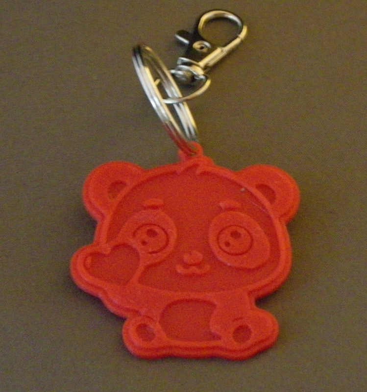 (image for) 3D Prints - Panda Sleutelhanger 3 - Rood (Red)