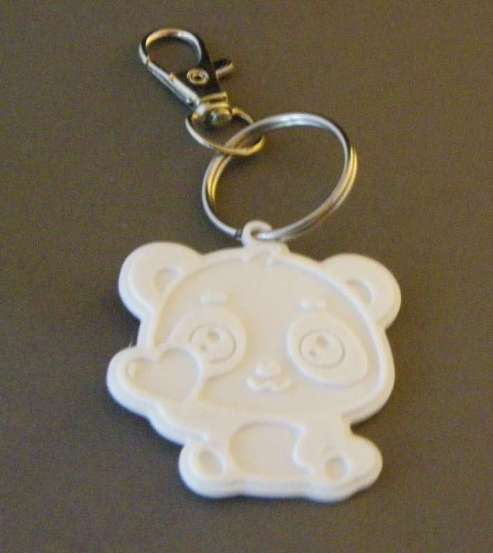 (image for) 3D Prints - Panda Sleutelhanger 3 - Wit (White)