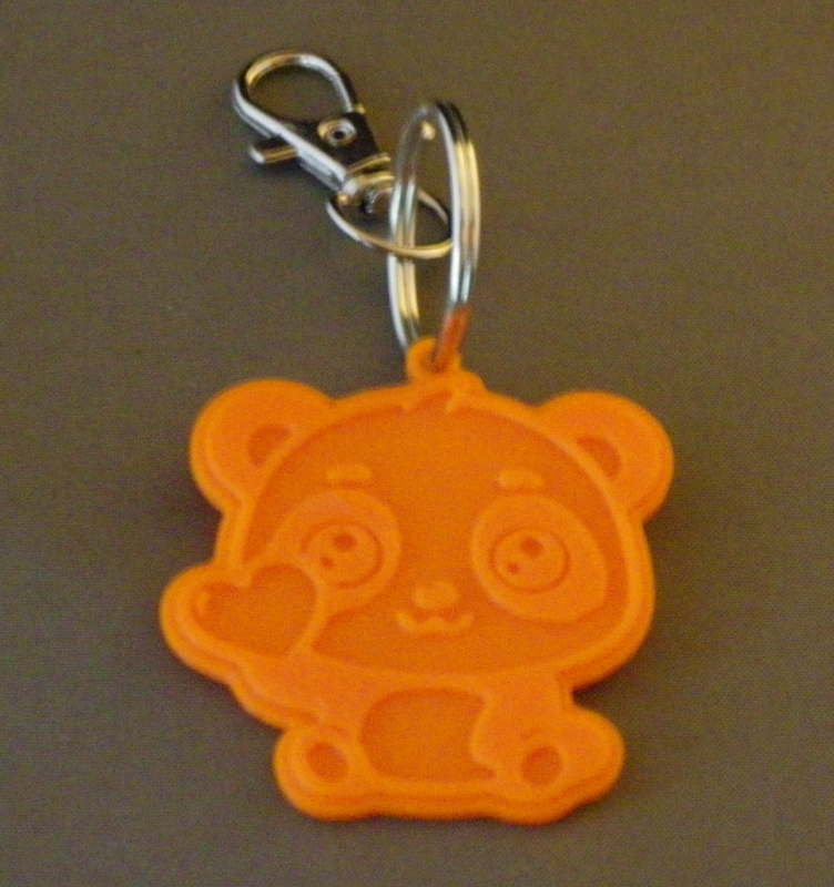 (image for) 3D Prints - Panda Sleutelhanger 3 - Zonnig Oranje (Sunny Orange)