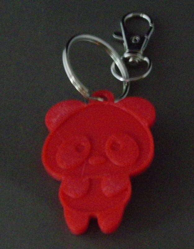 (image for) 3D Prints - Panda Sleutelhanger 4 - Rood (Red)