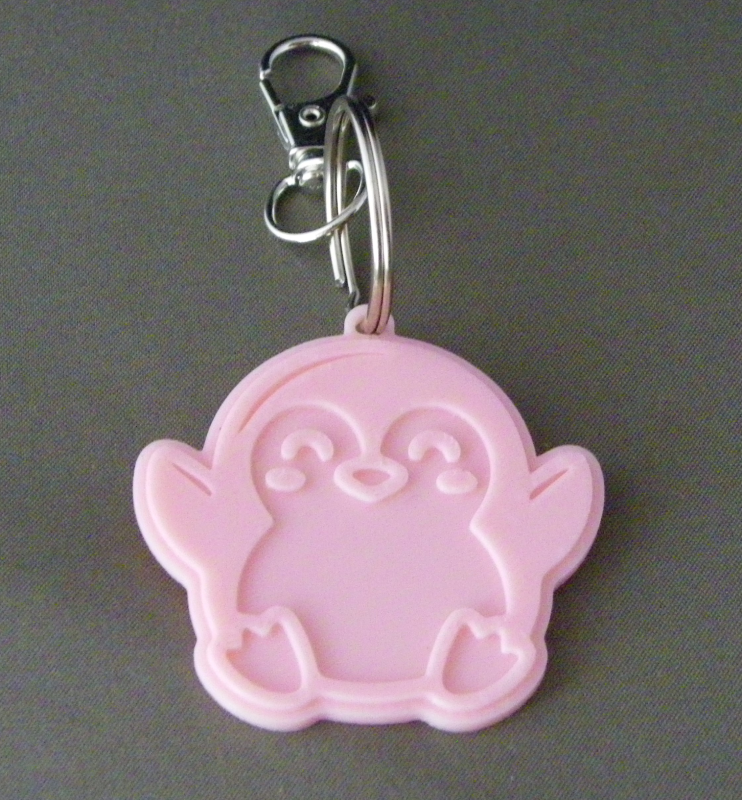 (image for) 3D Prints - Pinguïn Sleutelhanger 1 - Kersenroze (Sakura Pink)
