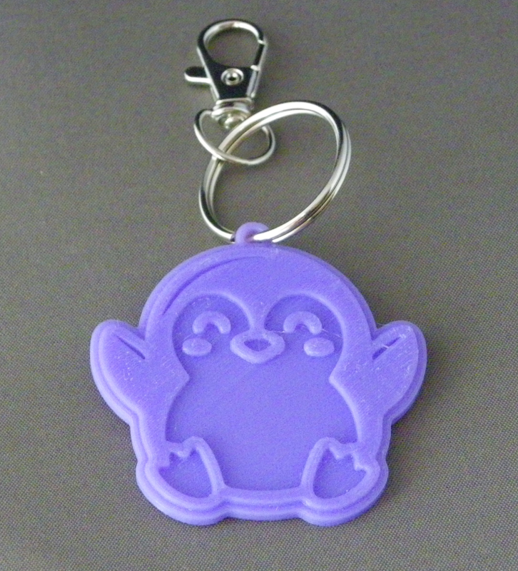 (image for) 3D Prints - Pinguïn Sleutelhanger 1 - Paars (Purple)