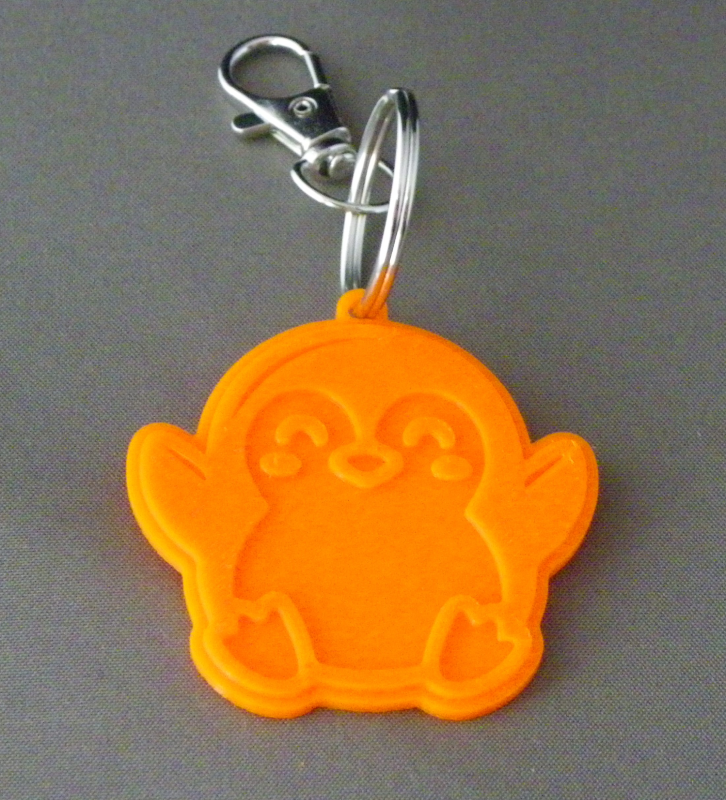 (image for) 3D Prints - Pinguïn Sleutelhanger 1 - Zonnig Oranje (Sunny Orange)