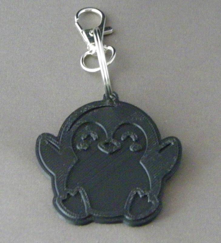 (image for) 3D Prints - Pinguïn Sleutelhanger 1 - Zwart (Black)