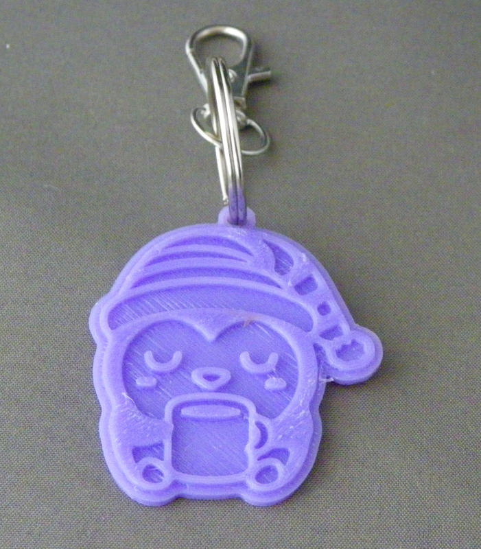(image for) 3D Prints - Pinguïn Sleutelhanger 2 - Paars (Purple)