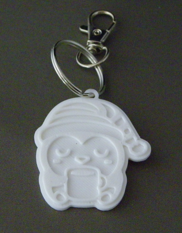 (image for) 3D Prints - Pinguïn Sleutelhanger 2 - Wit (White)