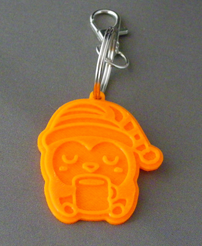 (image for) 3D Prints - Pinguïn Sleutelhanger 2 - Zonnig Oranje (Sunny Orange)