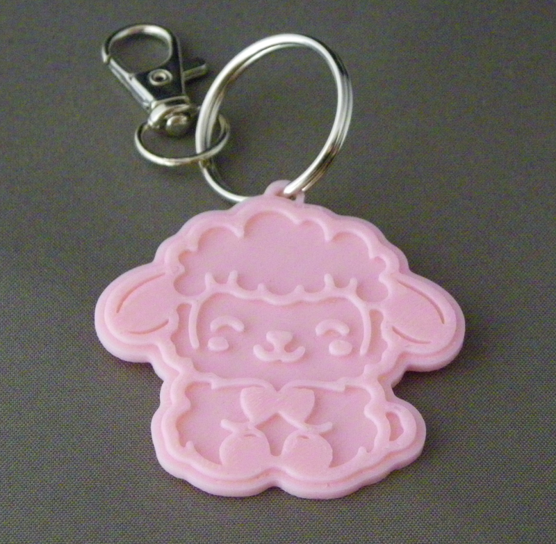 (image for) 3D Prints - Schaap Sleutelhanger 1 - Kersenroze (Sakura Pink)
