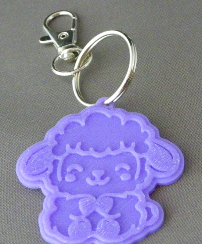 (image for) 3D Prints - Schaap Sleutelhanger 1 - Paars (Purple)