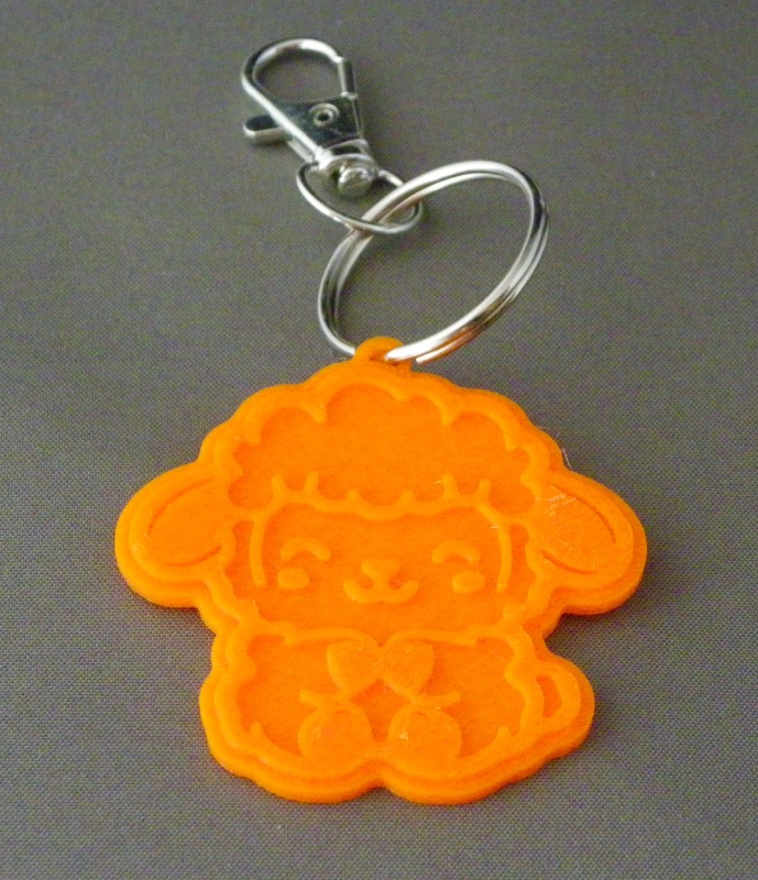 (image for) 3D Prints - Schaap Sleutelhanger 1 - Zonnig Oranje (Sunny Orange)