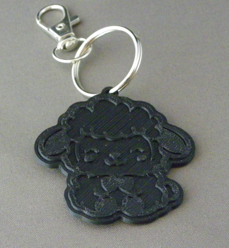 (image for) 3D Prints - Schaap Sleutelhanger 1 - Zwart (Black)